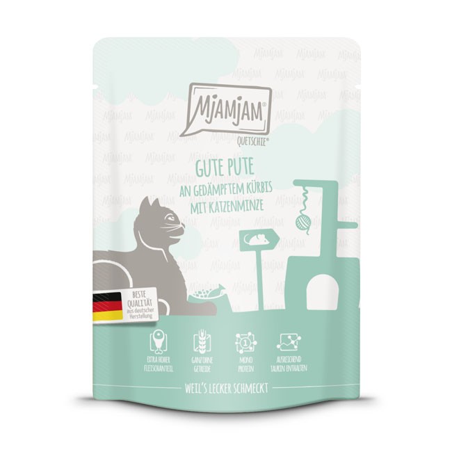 MjAMjAM Cat Quetschie Pute & Kürbis 125 g oder 300 g