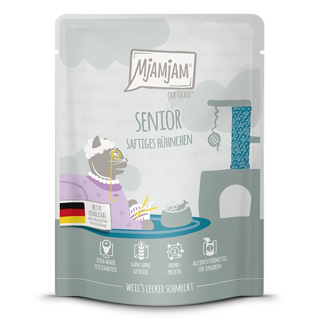 MjAMjAM Cat Quetschie Senior Huhn 125 g oder 300 g