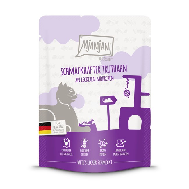 MjAMjAM Cat Quetschie Truthahn & Möhrchen 125 g oder 300 g