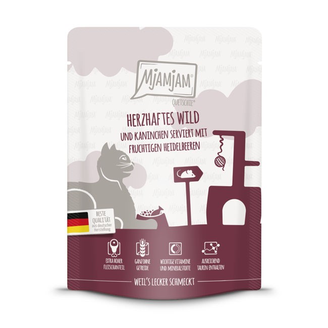 MjAMjAM Cat Quetschie Wild & Kaninchen 125 g oder 300 g