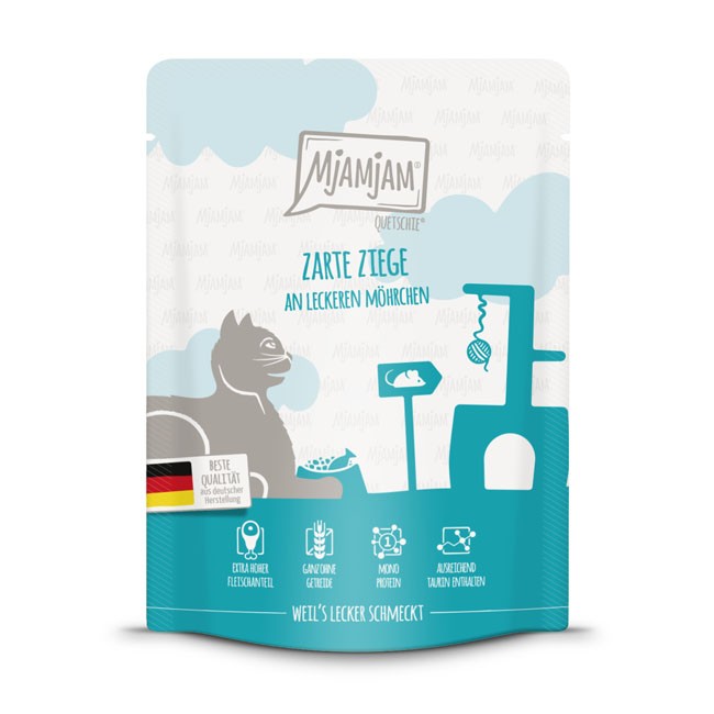 MjAMjAM Cat Quetschie Ziege & Möhrchen 125 g oder 300 g