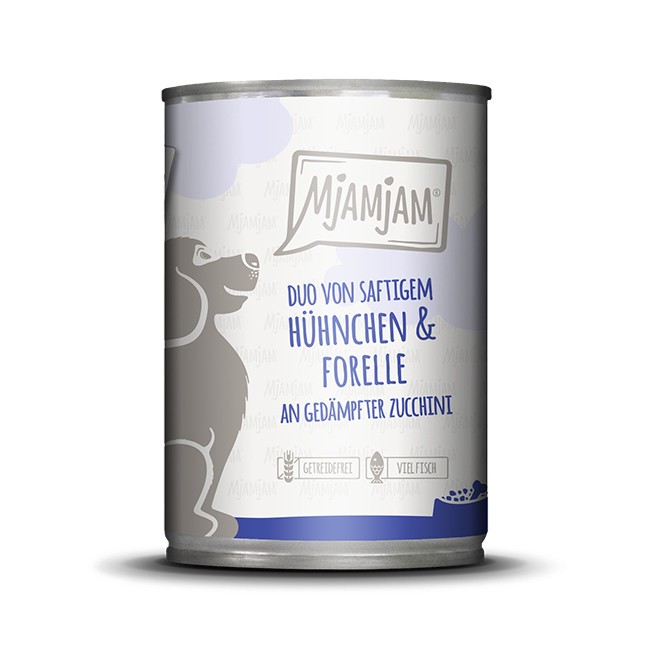 MjAMjAM Dog Duo Hühnchen & Forelle 200 g, 400 g oder 800 g