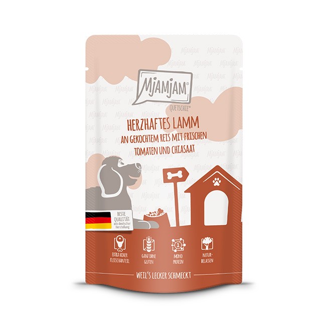 MjAMjAM Dog Quetschie Lamm & Reis 12 x 125 g