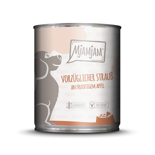 MjAMjAM Dog Strauß & Apfel 200 g, 400 g oder 800 g