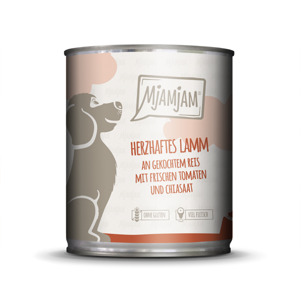 MjAMjAM Dog mit Lamm, Reis und Tomate 200 g, 400 g oder 800 g