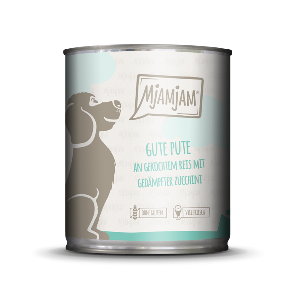 MjAMjAM Dog mit Pute, Reis und Zucchini 200 g, 400 g oder 800 g