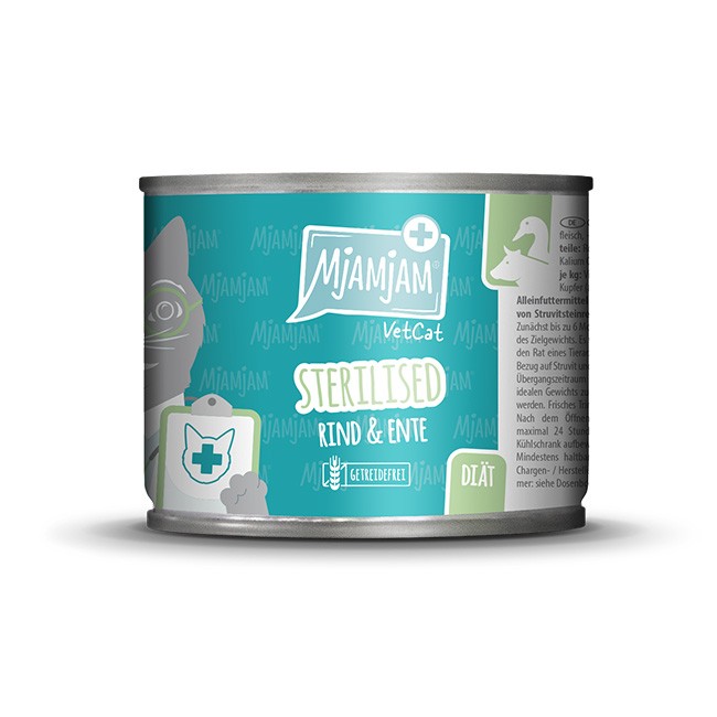 MjAMjAM VetCat Sterilized Rind & Ente 200 g