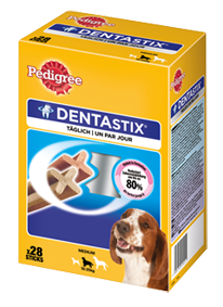 Pedigree Snack Dentastix Multipack für mittelgroße Hunde 4 x 28 Stück