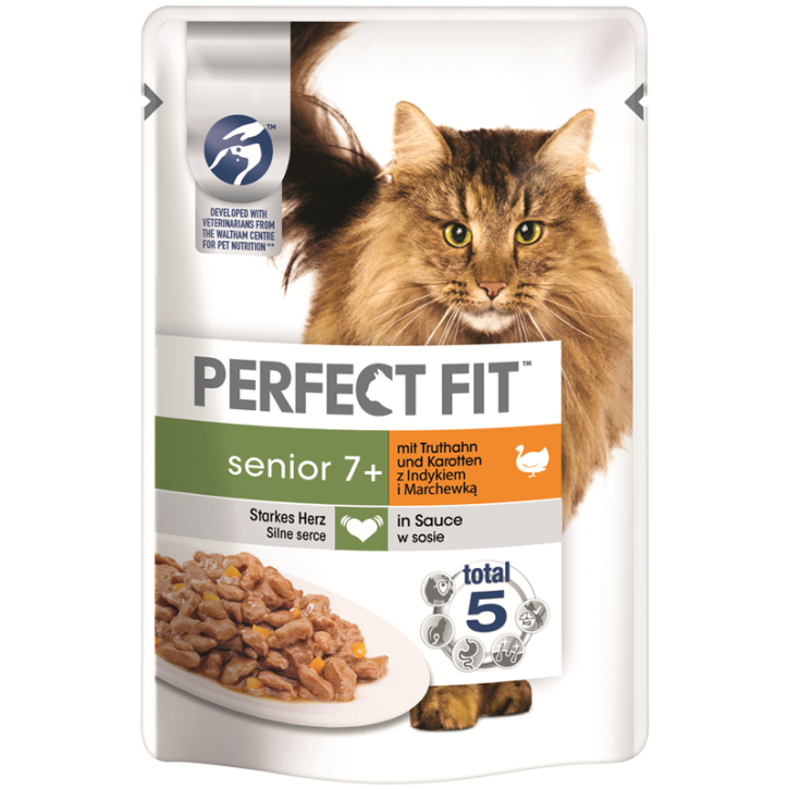 Perfect Fit Cat Senior 7+ Truthahn & Karotten in Sauce 12 x 85 g