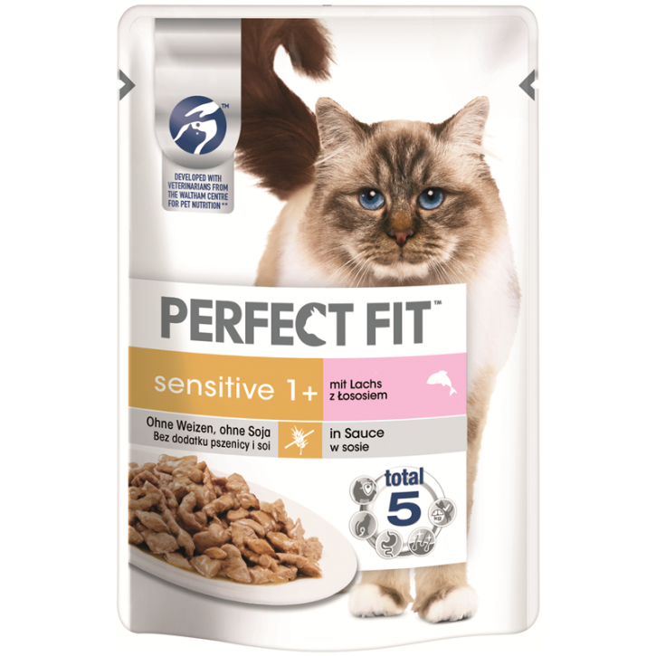 Perfect Fit Cat Sensitive Adult 1+ Lachs in Sauce 12 x 85 g