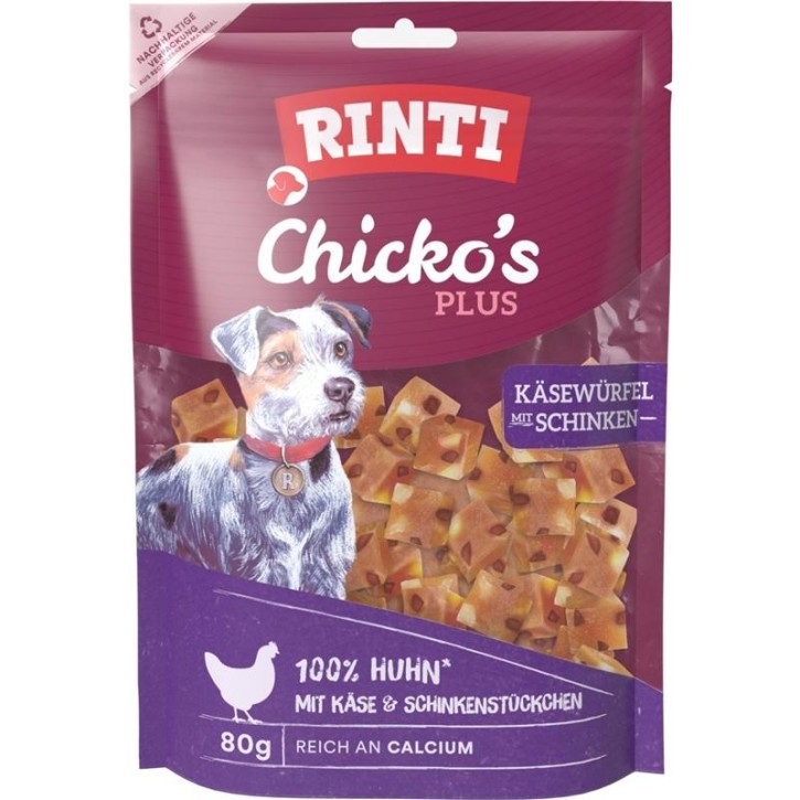 Rinti Chicko Plus Käse Schinken Würfel 12 x 80 g