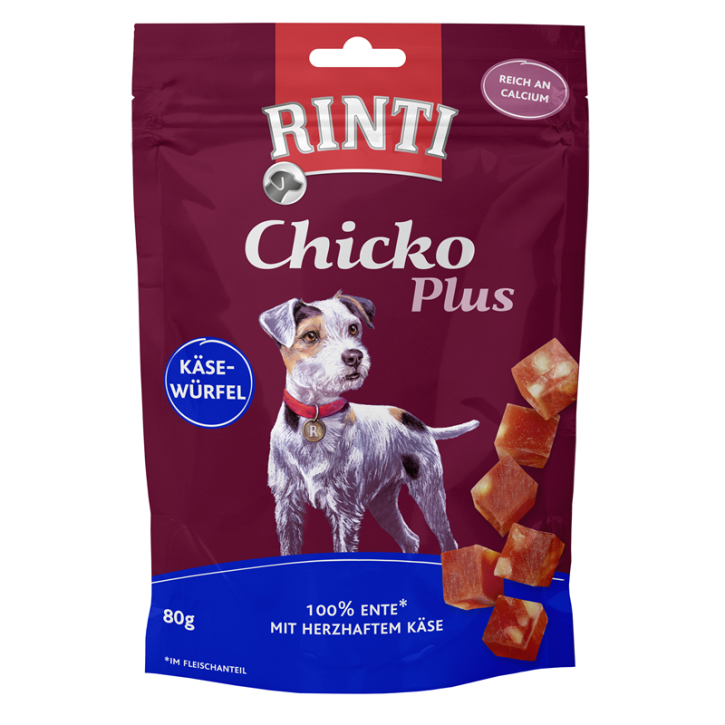 Rinti Chicko Plus Käsewürfel mit Ente 12 x 80 g