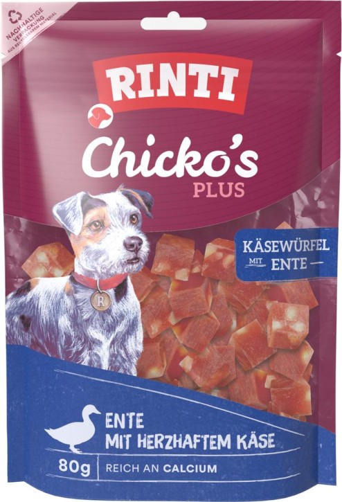 Rinti Chicko Plus Käsewürfel mit Ente 12 x 80 g