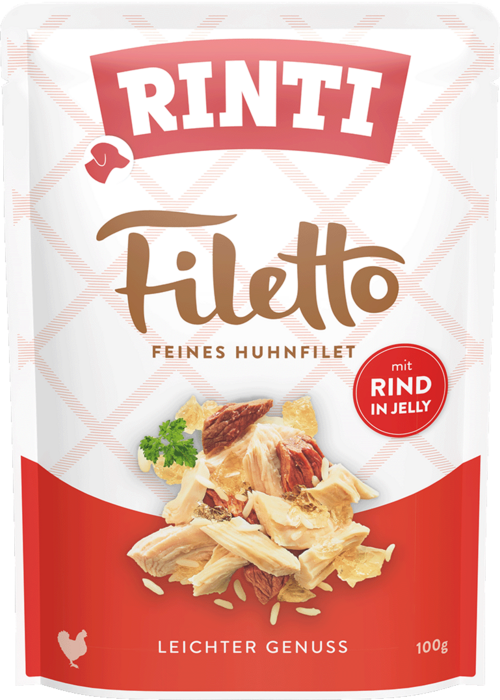 Rinti Filetto Huhnfilet & Rind in Jelly 24 x 100 g