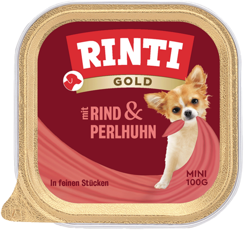 Rinti Gold Mini Rind & Perlhuhn 16 x 100 g