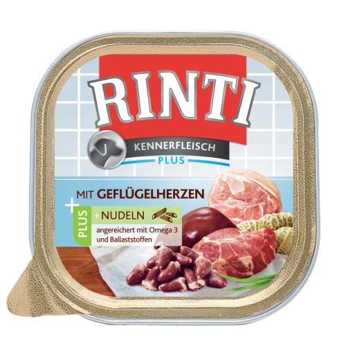 Rinti Kennerfleisch Plus mit Geflügelherzen und Nudeln 9 x 300 g