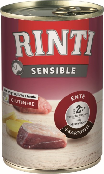 Rinti Sensible mit Ente, Hühnerleber & Kartoffel 12 x 400 g