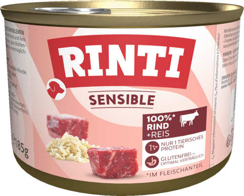 Rinti Sensible mit Rind & Reis 12 x 185 g