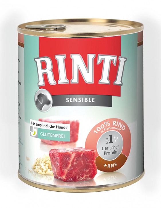 Rinti Sensible mit Rind und Reis 12 x 800 g