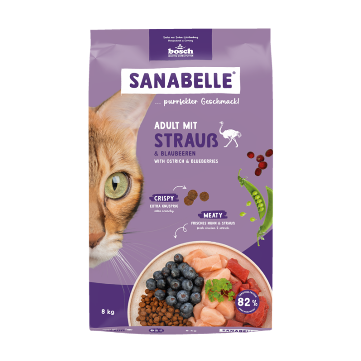Sanabelle Life Adult Strauß & Blaubeeren 2 kg oder 8 kg (SPARTIPP: unsere Staffelpreise)