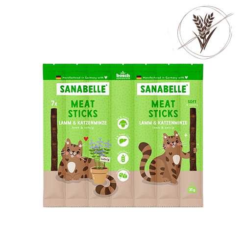 Sanabelle Meat Sticks Lamm & Katzenminze 16 x 35 g