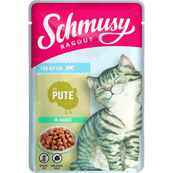 Schmusy Ragout Kitten mit Pute in Sauce 22 x 100 g