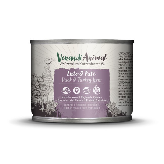 Venandi Cat Ente & Pute 12 x 200 g