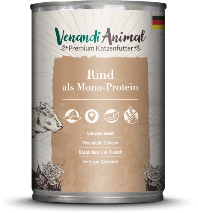 Venandi Cat Rind Monoprotein 125 g, 200 g oder 400 g