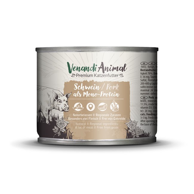 Venandi Cat Schwein Monoprotein 12 x 200 g