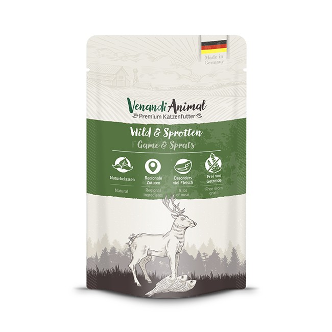 Venandi Cat Wild & Sprotten 12 x 125 g