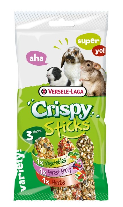 Versele Laga Crispy Sticks Pflanzenfresser Triple Variety 8 x 165 g