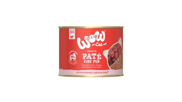 WOW Cat Adult Paté Rind Pur 125 g, 200 g oder 400 g