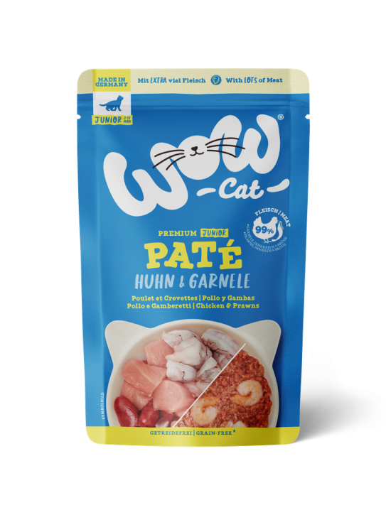 WOW Cat Junior Paté Huhn & Garnele 12 x 125 g