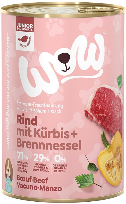 WOW Dog Junior Rind 400 g oder 800 g