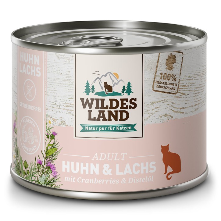 Wildes Land Classic Adult Huhn und Lachs 12 x 200 g