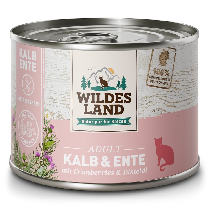 Wildes Land Classic Adult Kalb und Ente 12 x 200 g