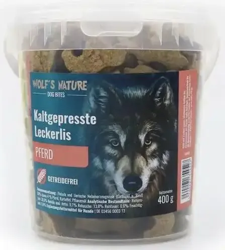 Wolfs Nature Dog Bites mit Pferd 6 x 400 g