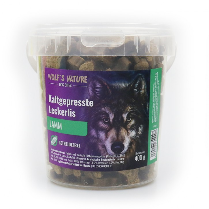 Wolfs Nature Dog bites mit Lamm 6 x 400 g